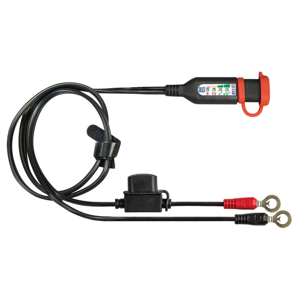 O-128 Battery Lead W/Led 100Cm Qty 1