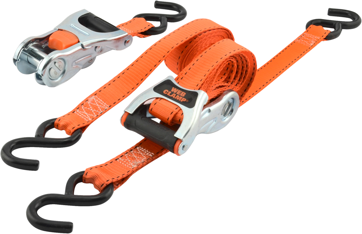 (2)1 X8' 1500 Lb Ratchet Strp W/ Web Cla