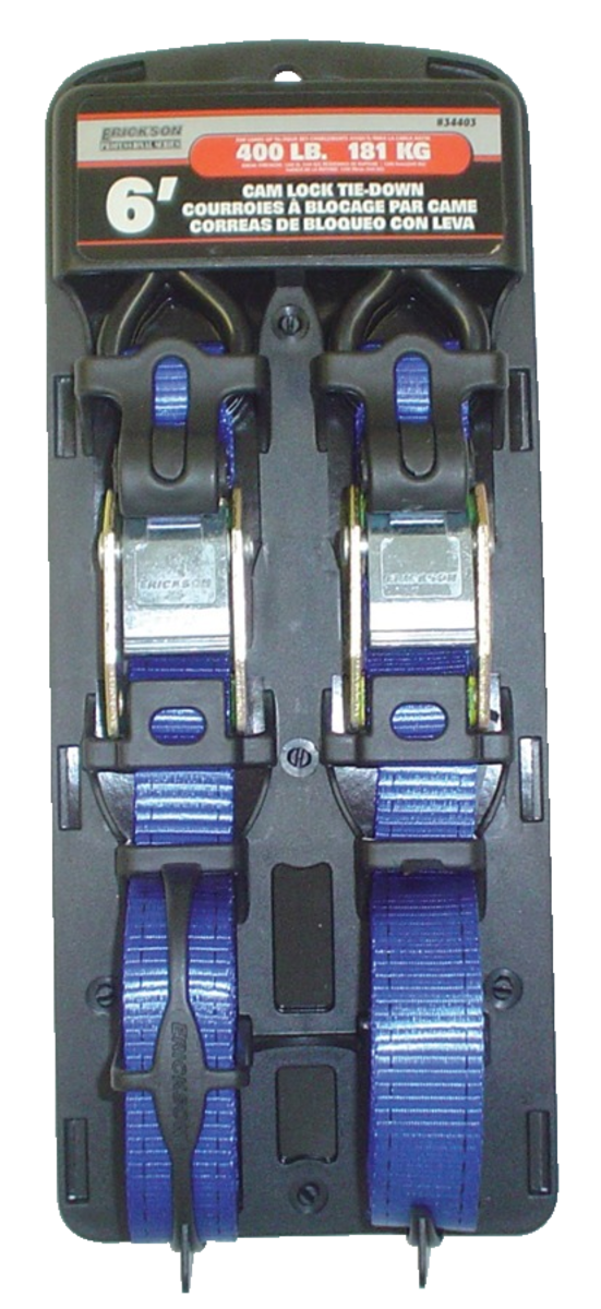 (2) 1 X6' 1200 Lb Cam Lock Tie Downs Blu