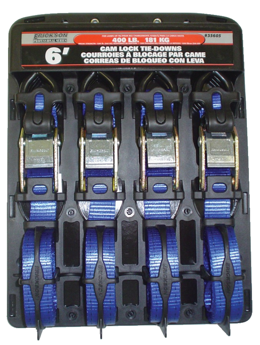 (4) 1 X6' 1200 Lb Cam Lock Tie Downs Blu