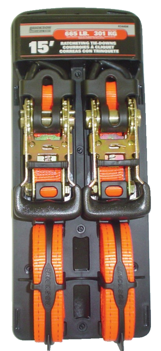(2) 1 X15' 2000 Lb Ratcheting Tie Downs