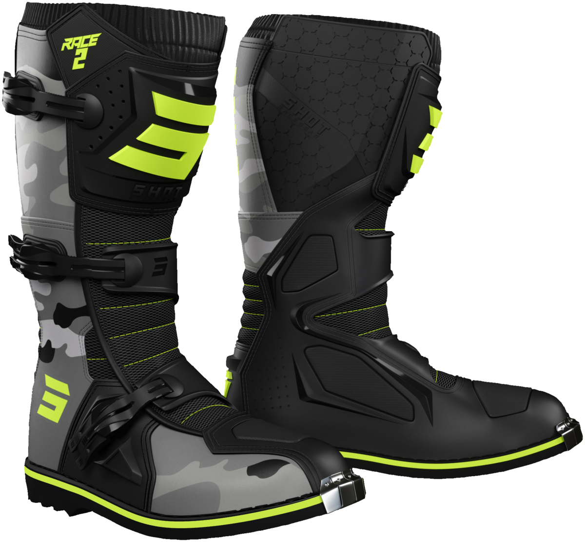 Race 2 Kids Mx Boot Camo Yel 33 (2)