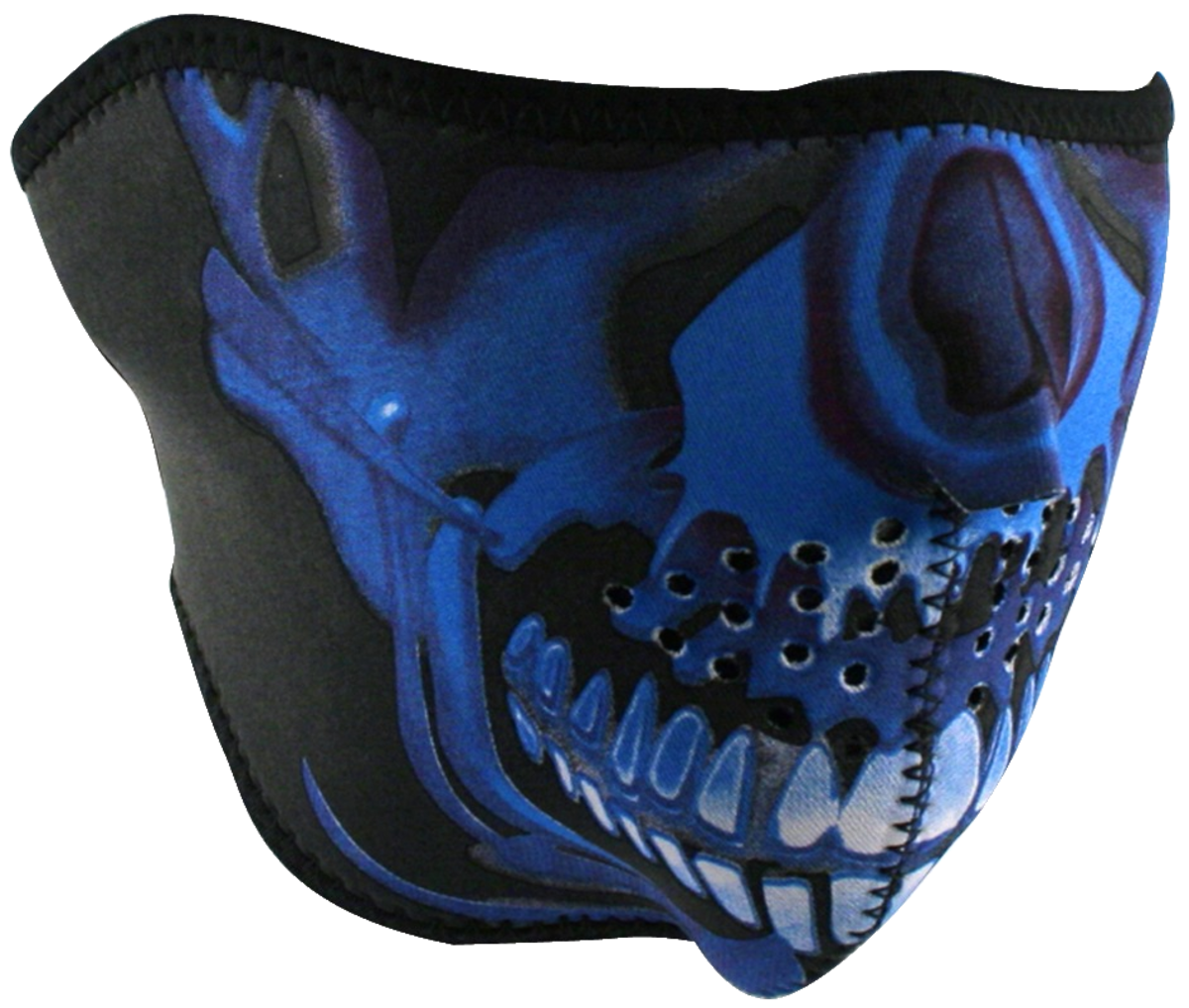 1/2 Mask Blue Chrome Skull