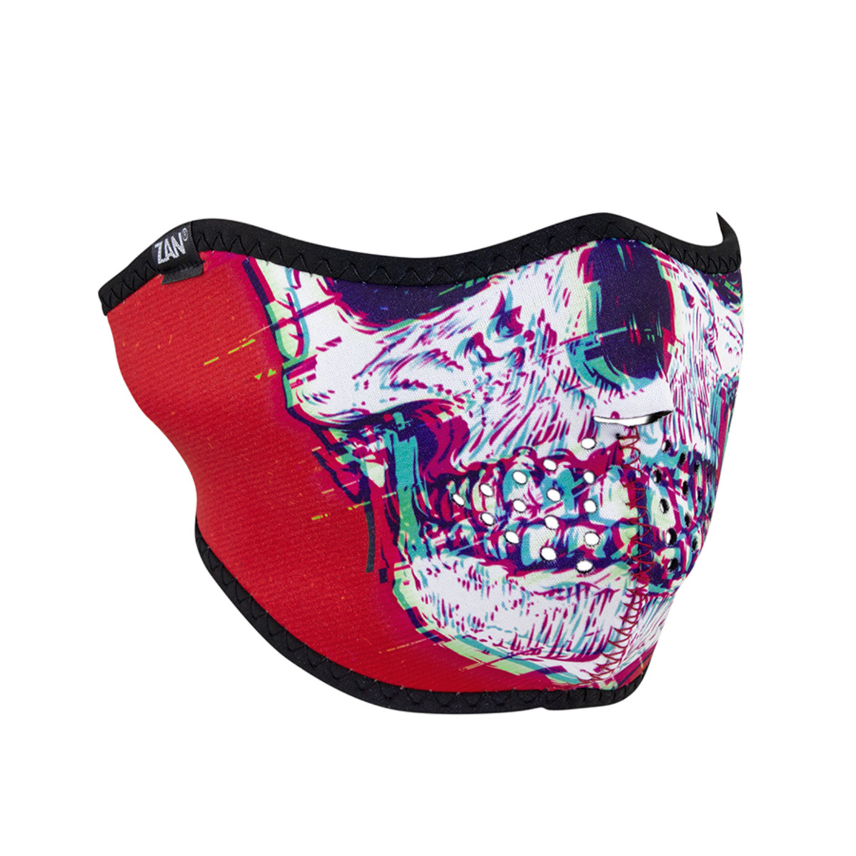 Half Mask Neoprene Glitch Skull