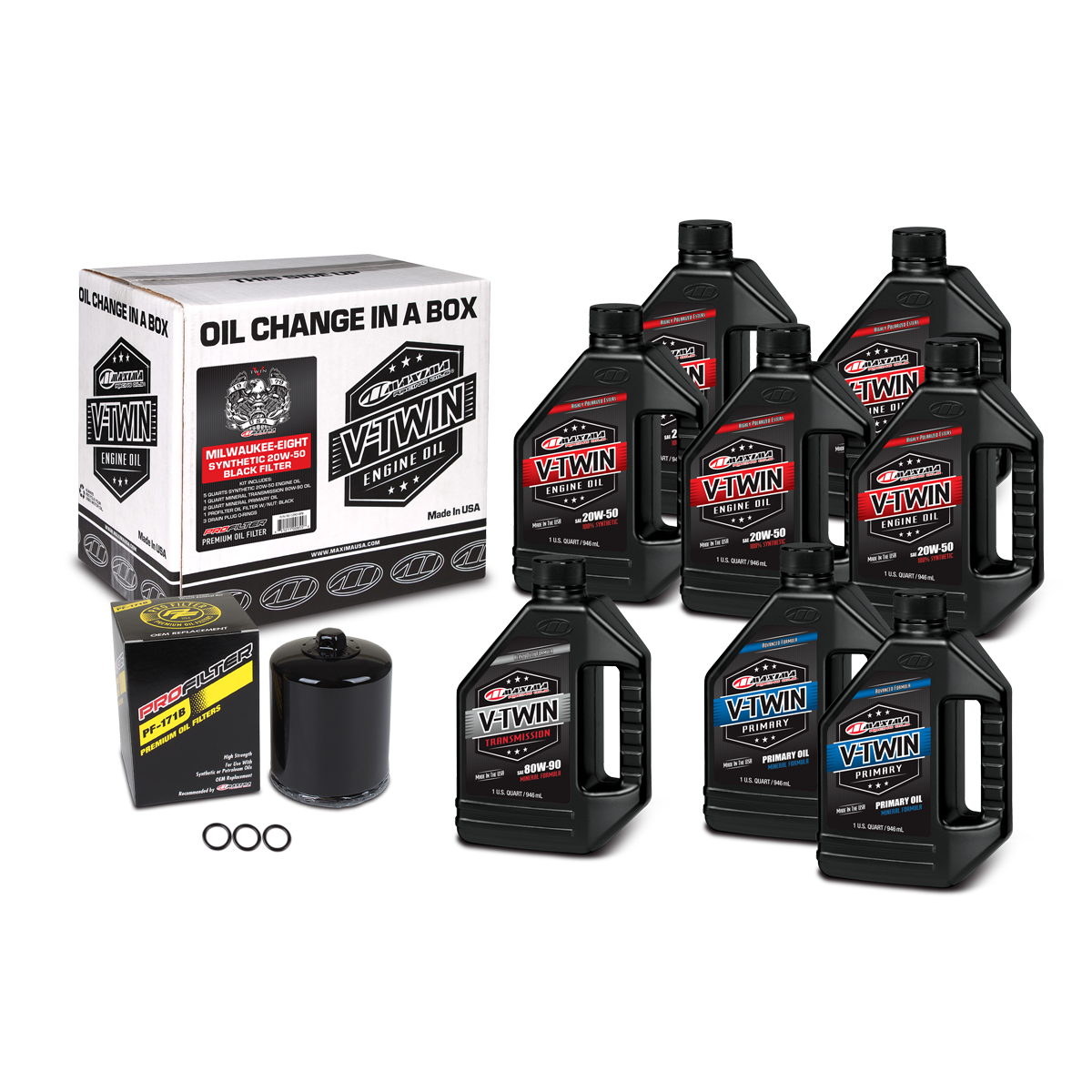 V-Twin Oil Kit Synthetic Blk Milwaukee-8