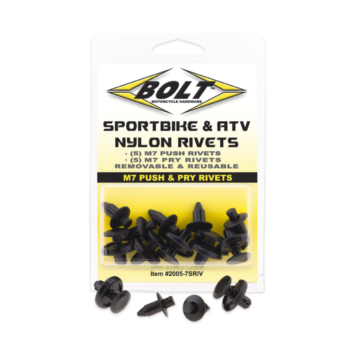 M7 Nylon Push & Pry Rivets (10)
