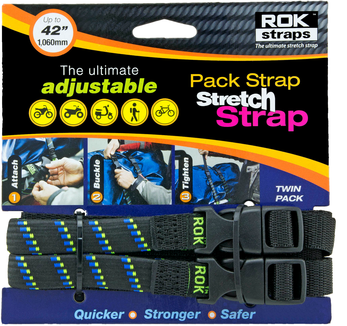 Med-Duty Blk/Blu-Grn 42 X 5/8