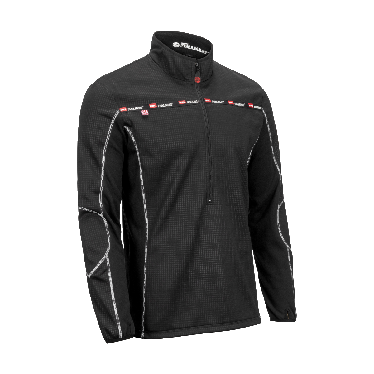 Full Heat Half Zip Top Bk Lg