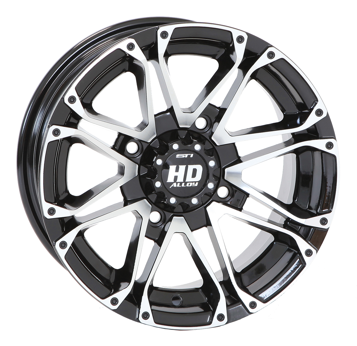 12X7 4/110 5+2 Hd3 Gloss Blk/Mach Whl