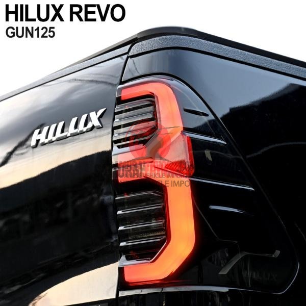 Hilux Revo GUN125 Genuine Style LED Fiber Tail Lamp Left and Right Set Smoked